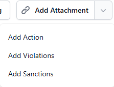 Add Attachment dropdown menu